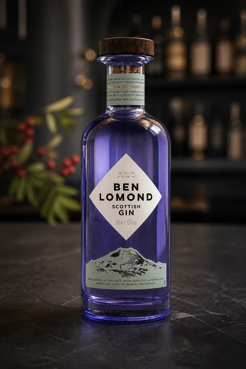 Ben Lomond bottle in a photographic setting