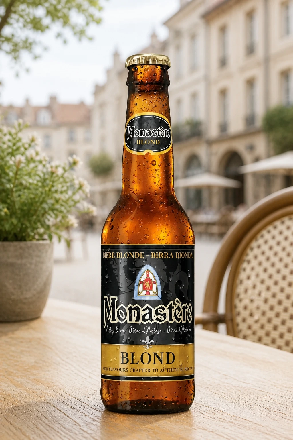 Monastère bottle in a photographic setting