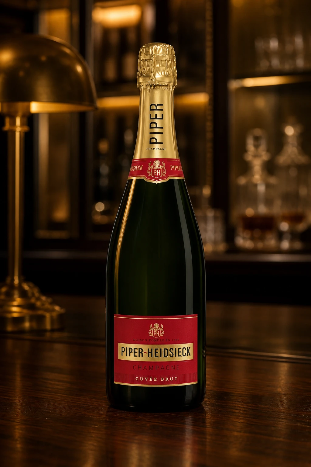 Piper-Heidsieck bottle in a photographic setting