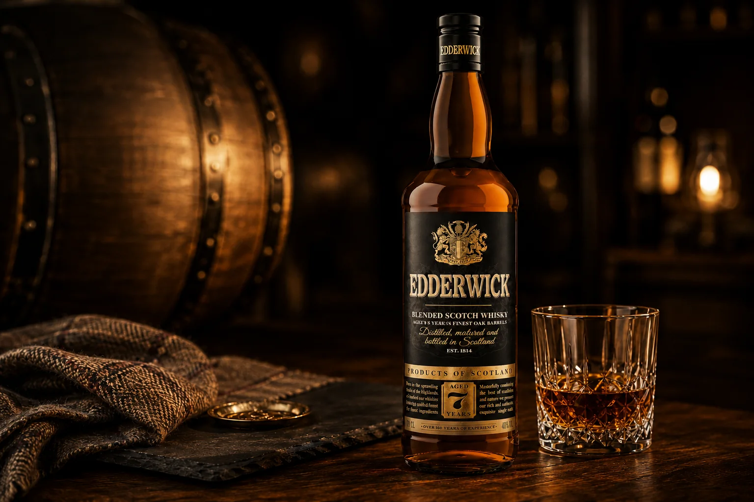 Edderwick bottle in a photographic setting