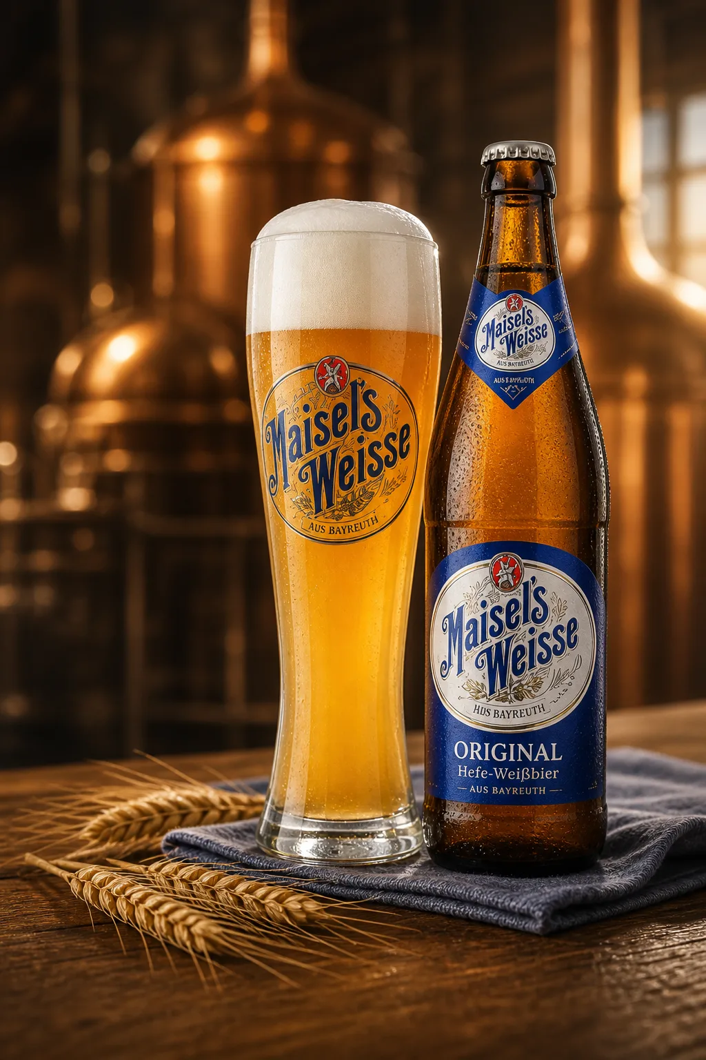 Maisel's bottle in a photographic setting