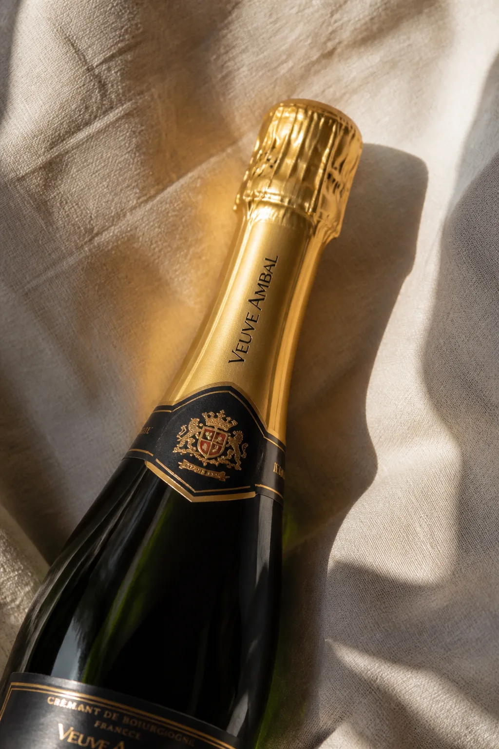 Veuve Ambal bottle in a photographic setting